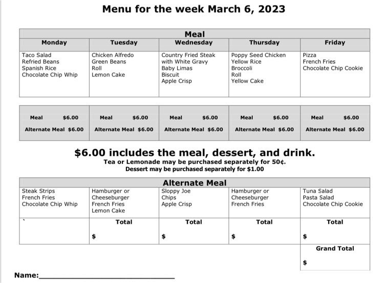 menu