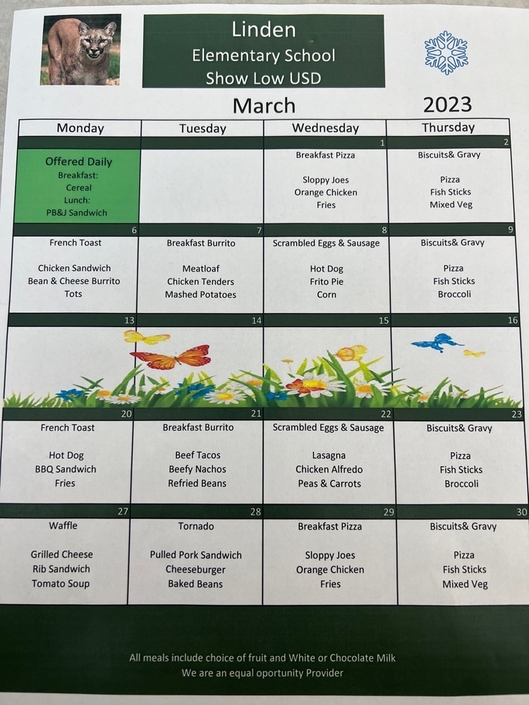 march menu