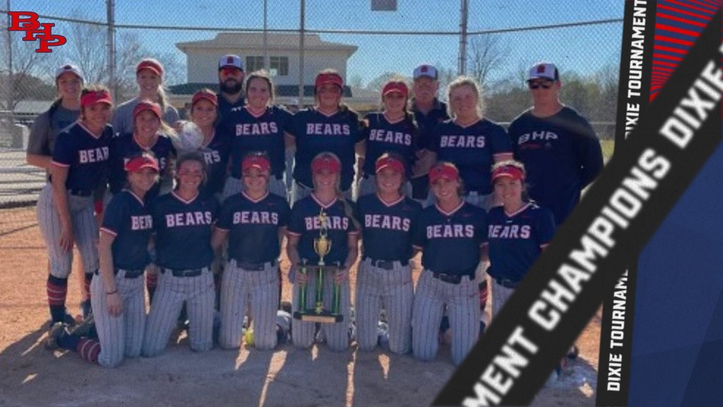 Congratulations to our Varsity Softball team on Winning the Dixie Tournament this weekend. The ladies went undefeated in the Tournament defeating the following teams: Abbeville 7-0 Pendleton 8-1 Liberty 16-0 Abbeville 5-0 Pendleton 11-1 Go Bears!