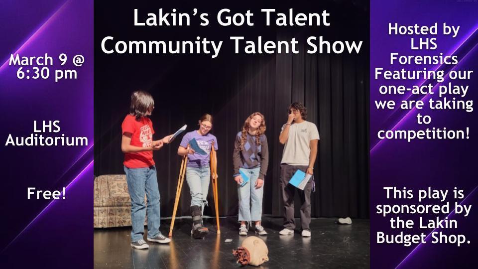 Advertisement for Lakin's Got Talent