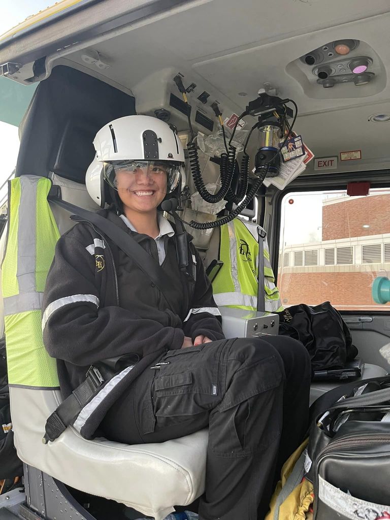 Sydney Key in Helicopter