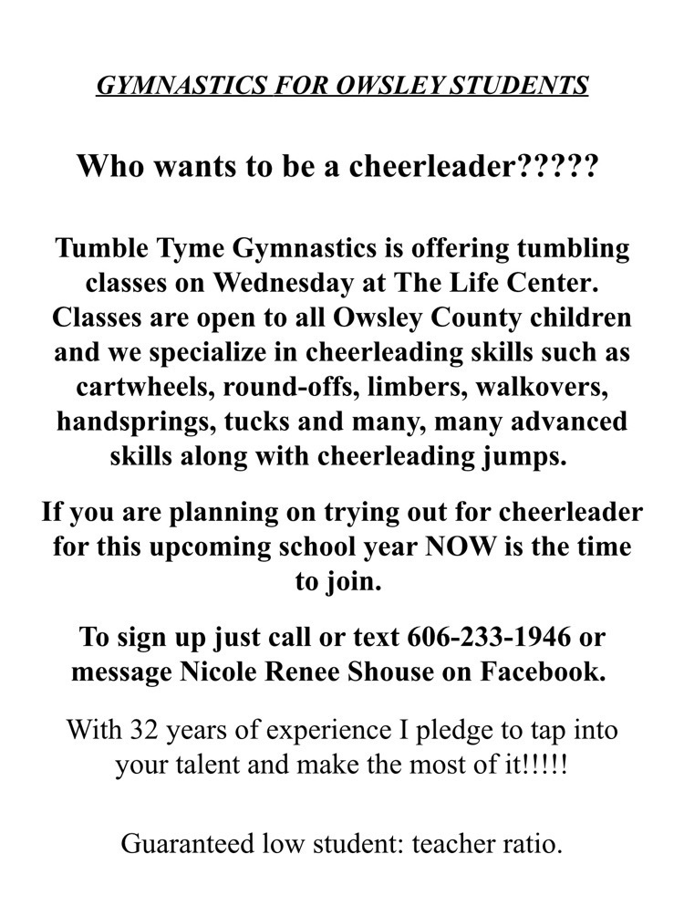 Gymnastics flyer