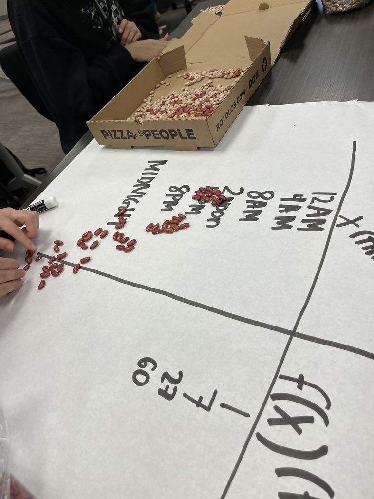 Students counting their zombie beans