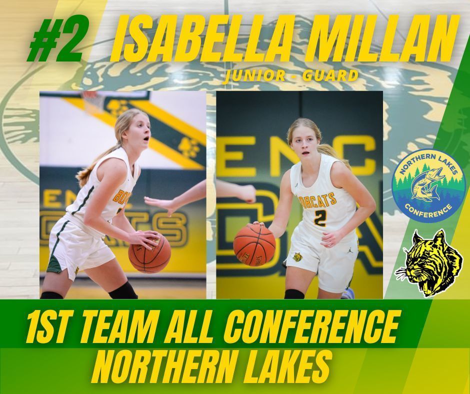 Isabella Millan junior guard 1st team all conference Northern Lakes