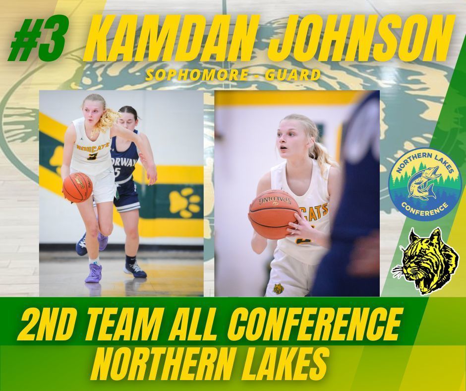 Kamdan Johnson - Sophmore Guard - 2nd team all conference Northern Lakes