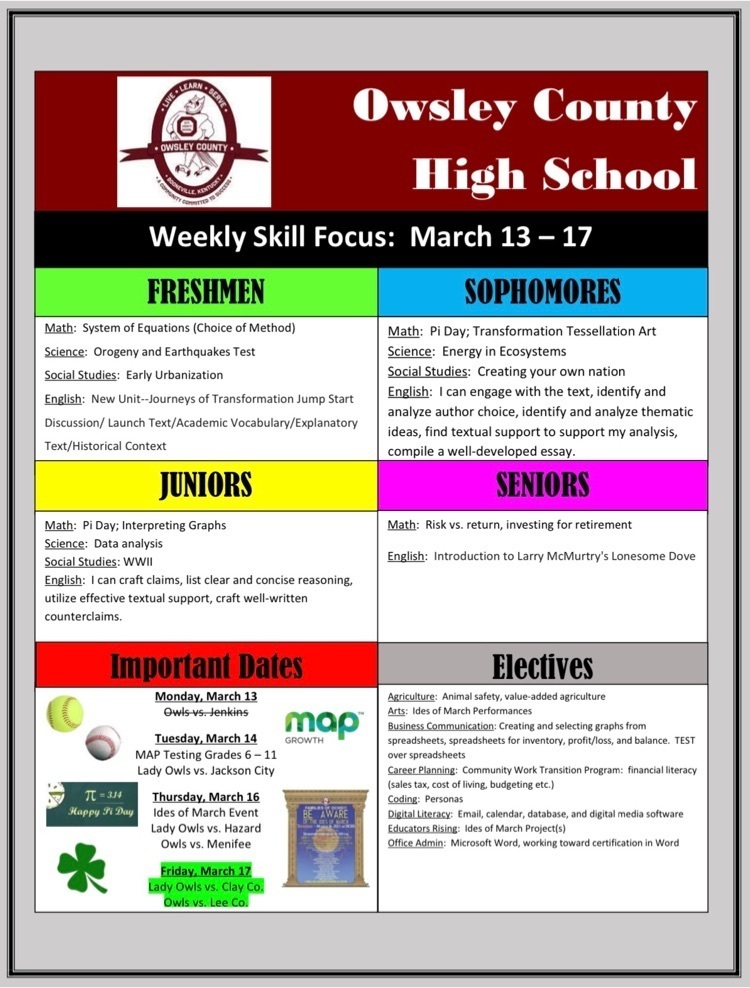 OCHS Weekly Skill Focus