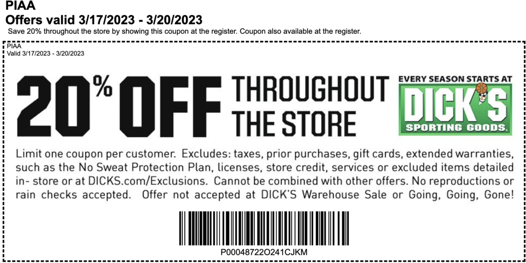 Dick's coupons