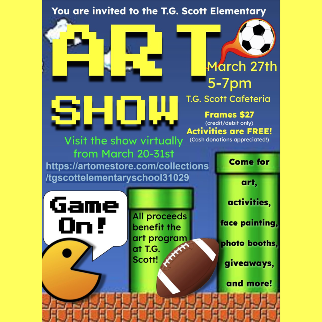 You are invited to TGS' art show March 27 from 5-7 in the cafeteria