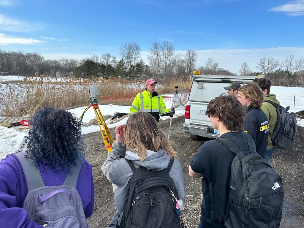 Students and City of PH Engineers at bridge site