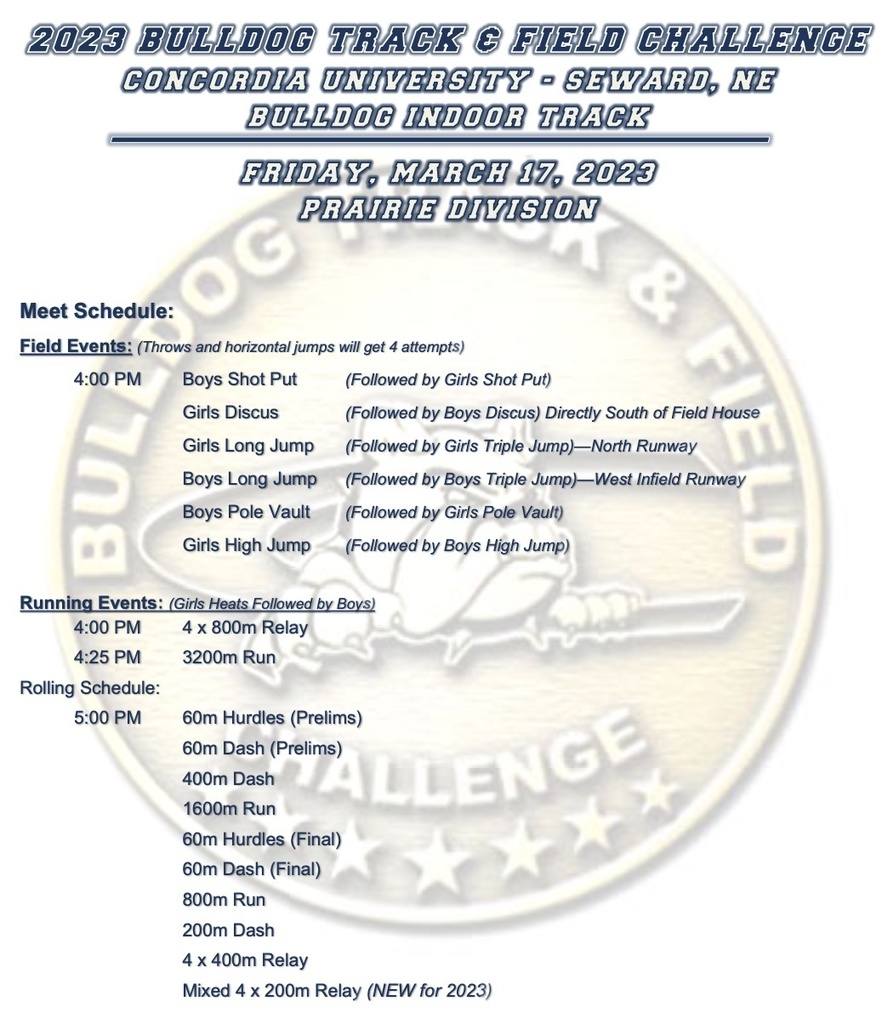 Schedule of Events