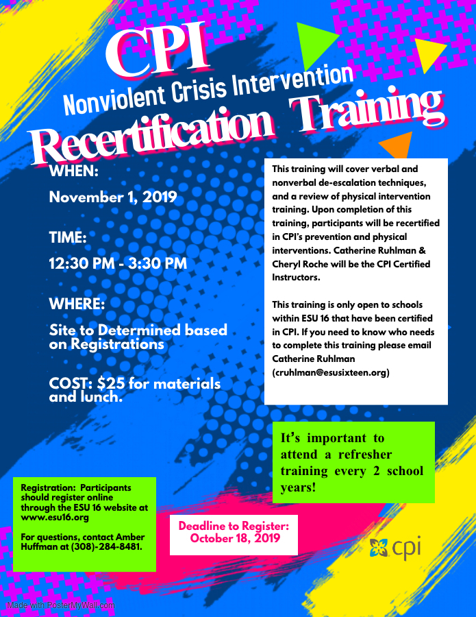 CPI REFRESHER TRAINING! November 1s!