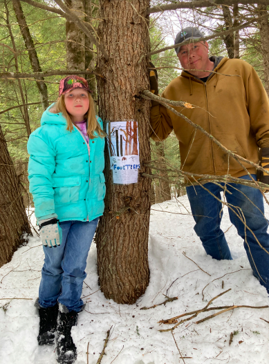 Student poster along the nature trail
