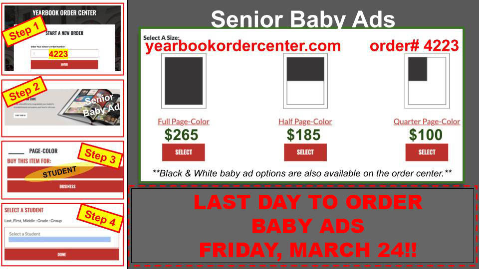 Yearbook baby ads flyer