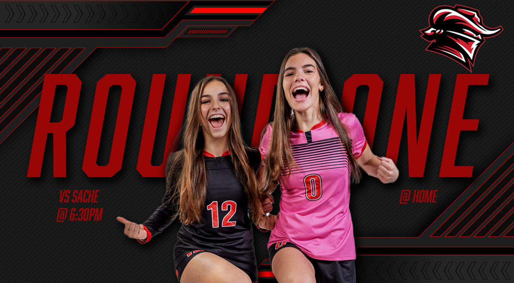 Round one of lady raider soccer in playoffs this Friday vs Sache @6:30 on home pitch with 2 lady raider soccer players in jersey 