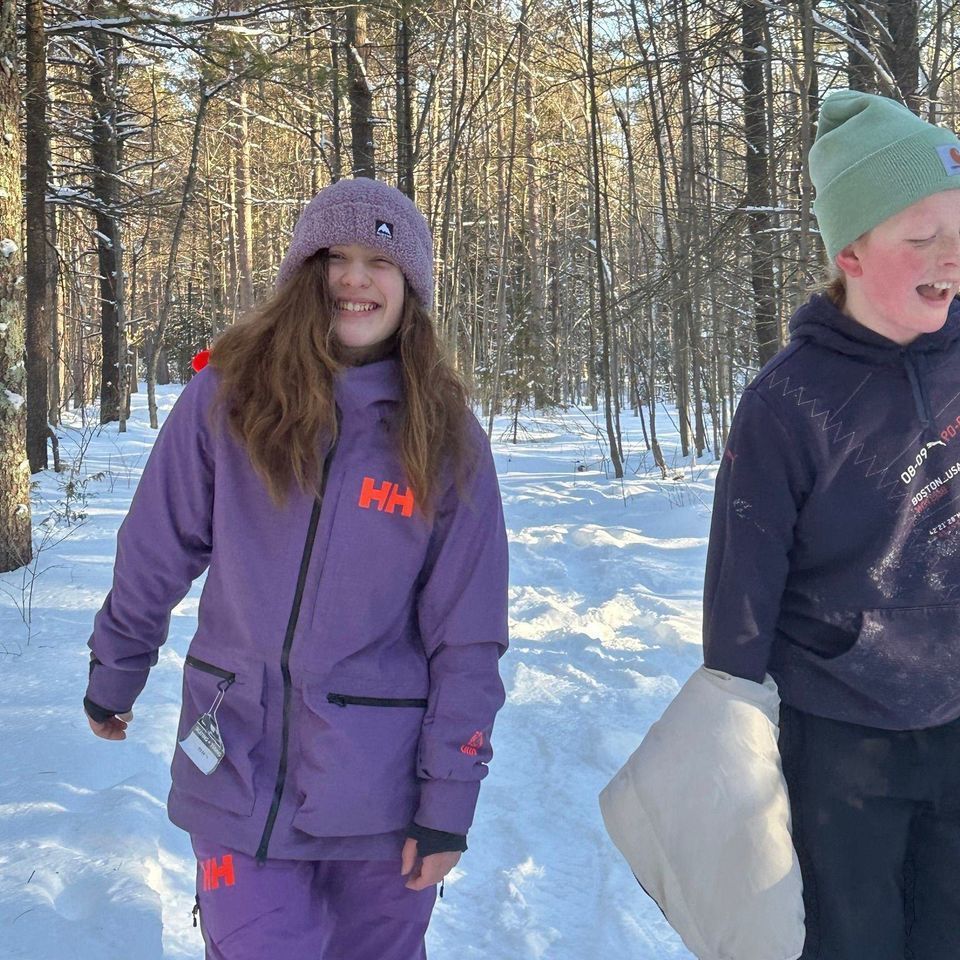 students in snow