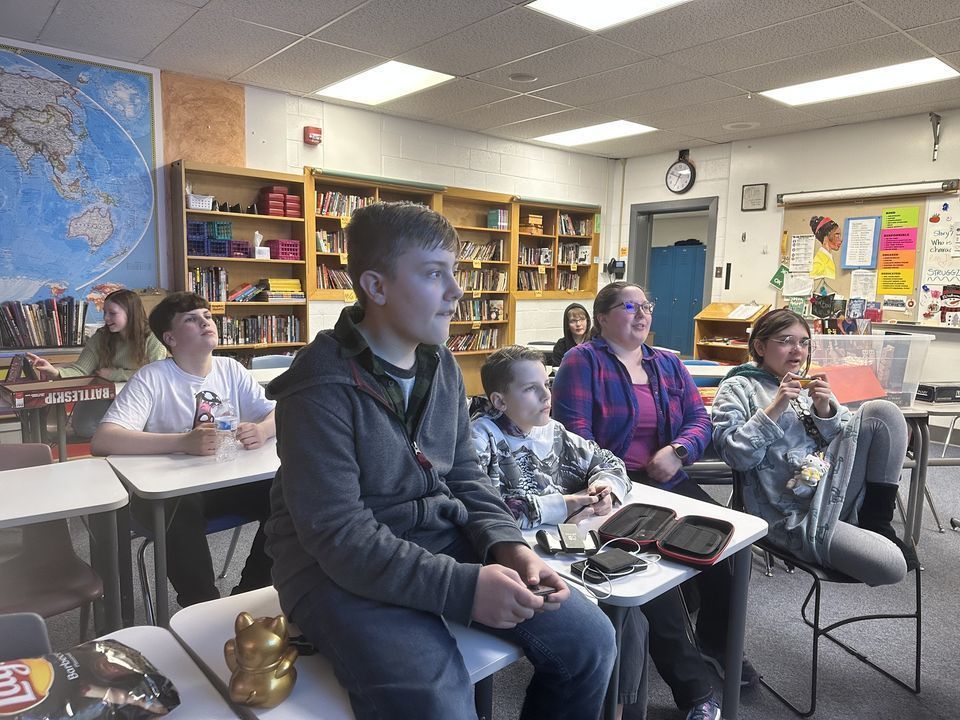 students playing video games