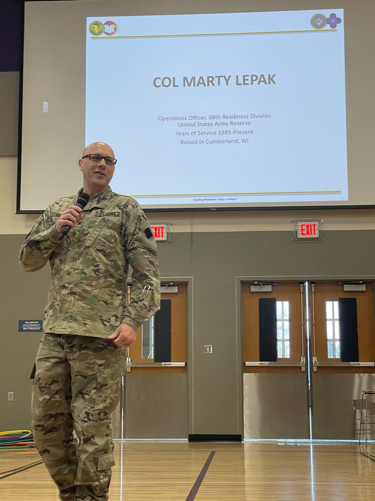 Colonial Marty Lepak spoke to EES students about our word of the month "Cooperation".