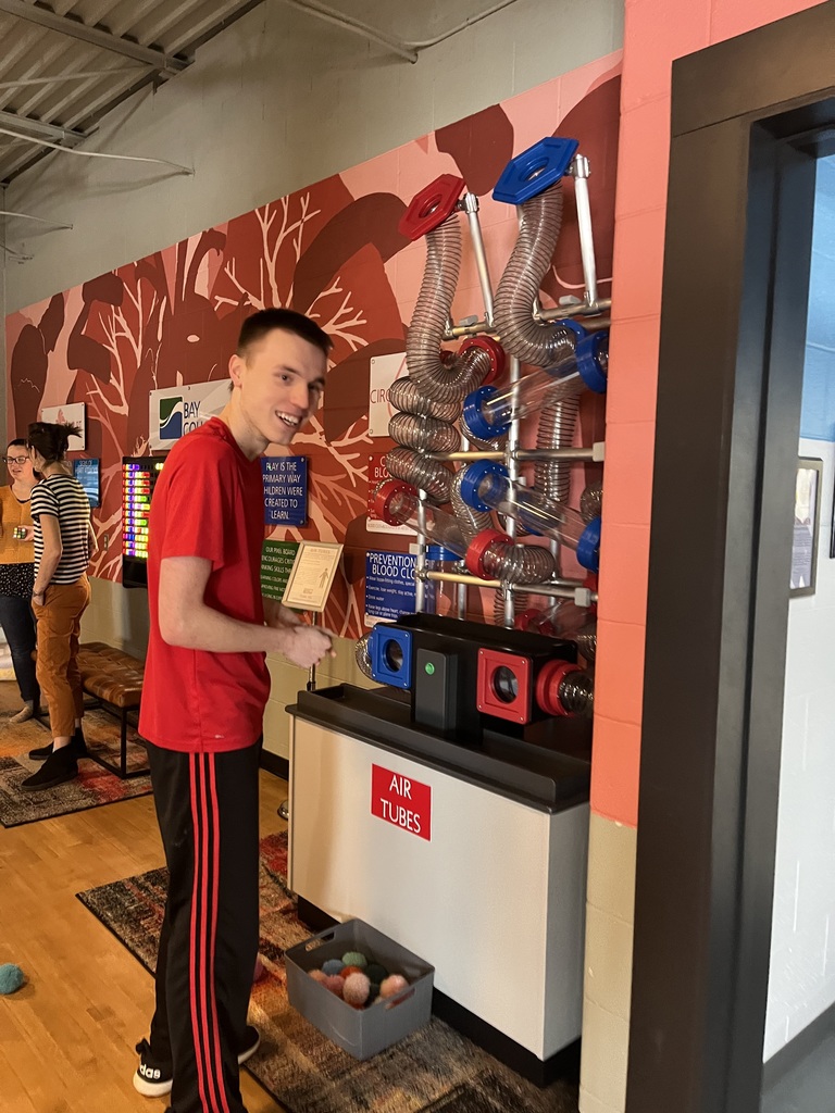 Troop students at Imagination factory library