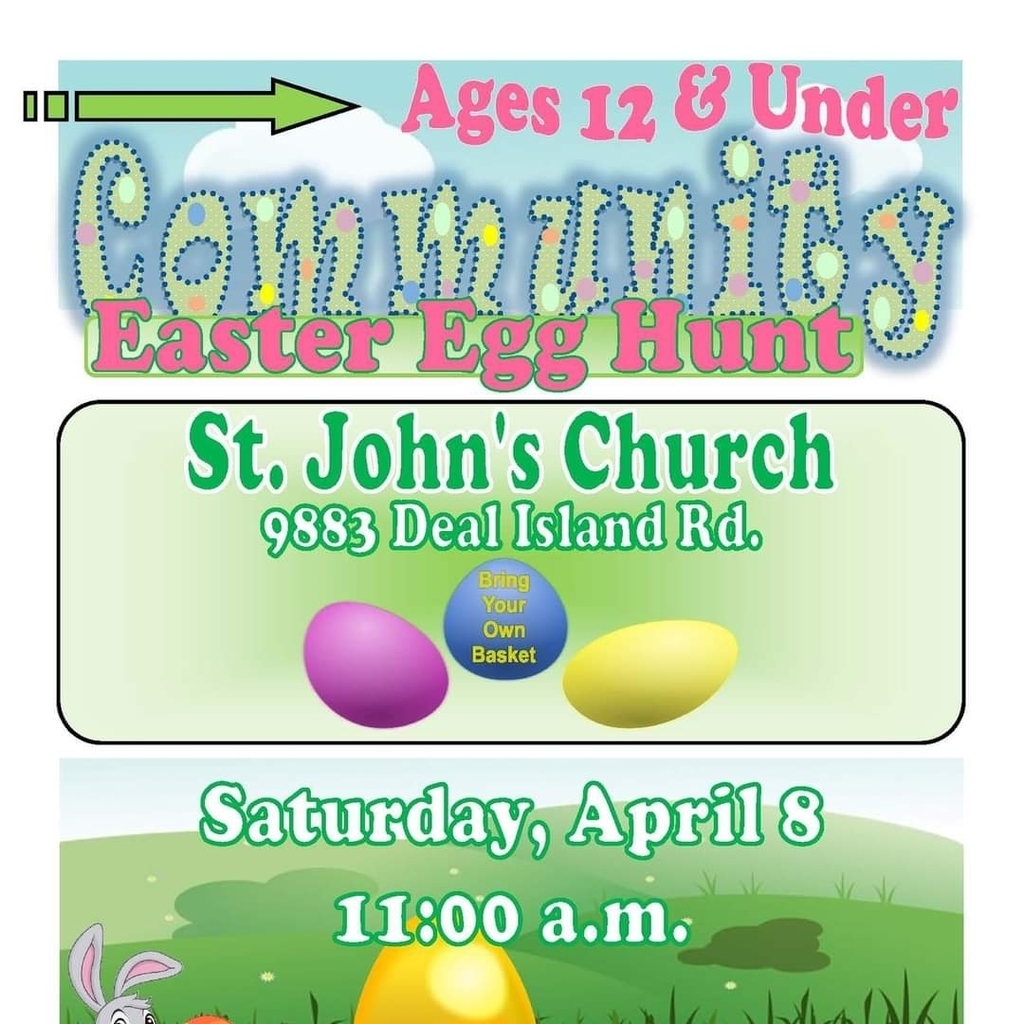 Easter egg hunt flyer with eggs