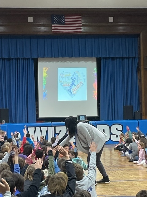 Wilson students sharing responses  during the neurodiversity week wrap up assembly