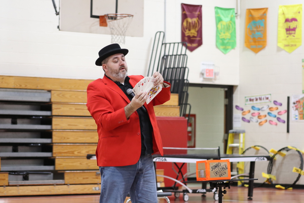 Card trick at LT Ball during a magic show.