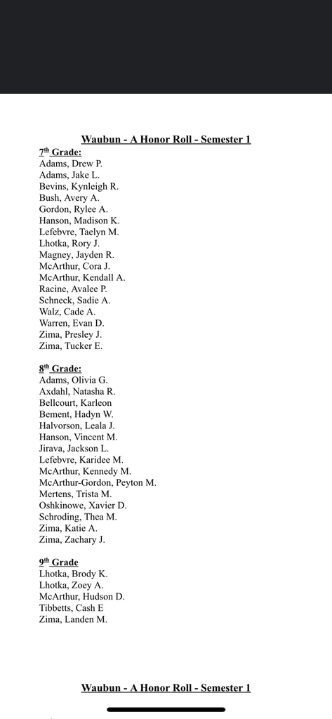 7-8 “ A” honor roll