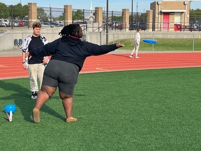 Will you also post these. Just say: the stadium was hopping today in the beautiful weather. PE class, JROTC and football were working hard.