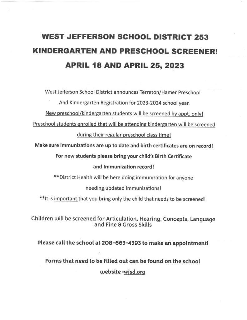 Pre-K & K Screener