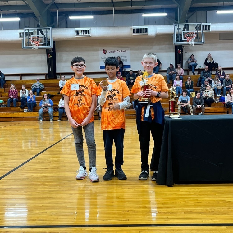 Blake Twenter placed first in the 6th grade Math competition. 