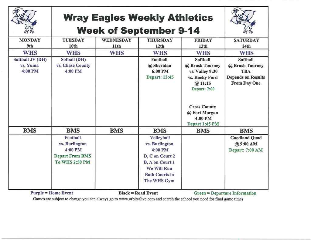 Sept. 9-14 Eagle Events