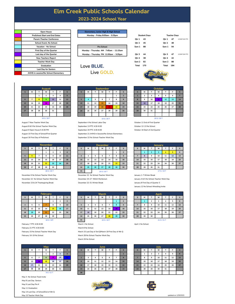2023-2024 School Year Calendar