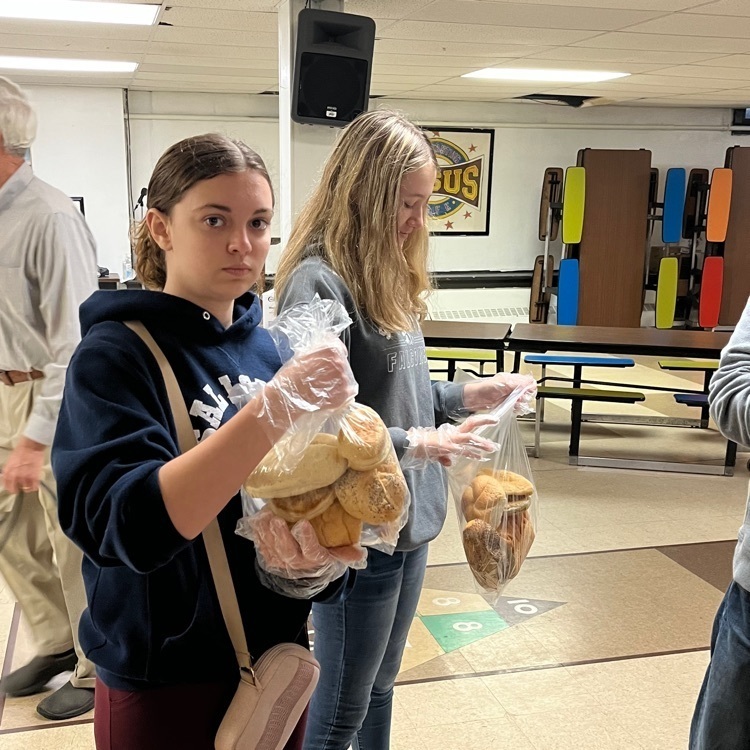 Bagging up bread