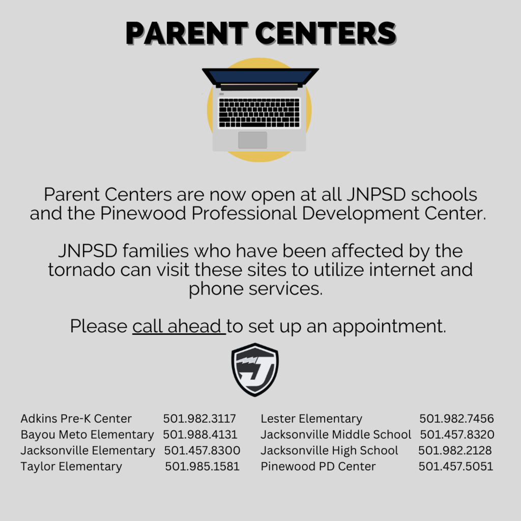 parent centers are now open at all JNPSD schools and the pinewood professional development center