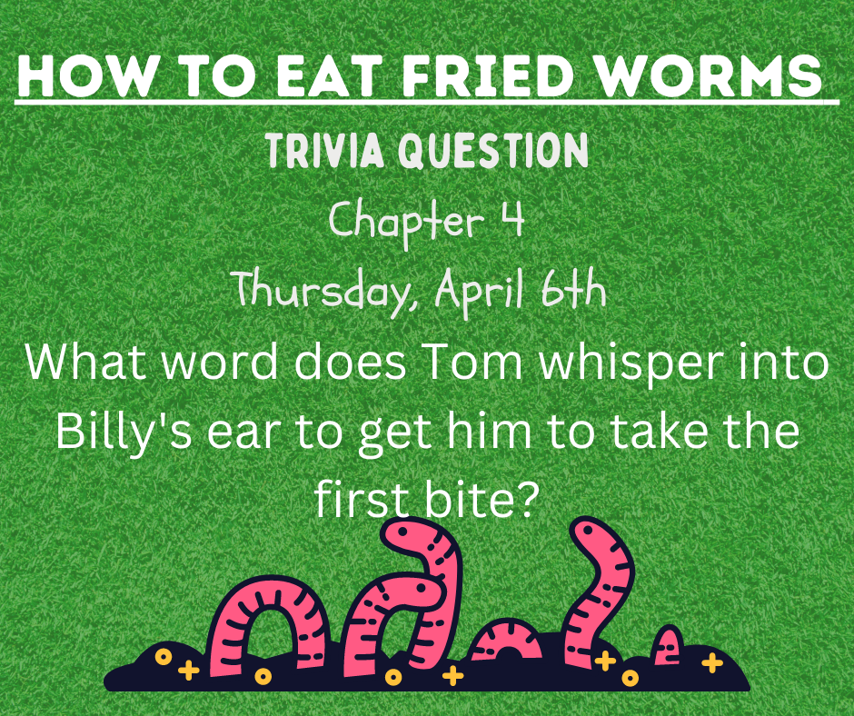 Today's trivia question! Be sure to answer on your answer form and to turn in the completed form on Friday afternoon or Monday morning!
