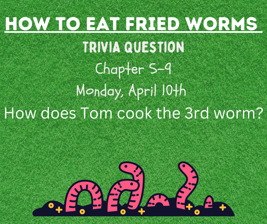 Today's trivia question! Be sure to answer on your answer form and to turn in the completed form on Friday afternoon or Monday morning!