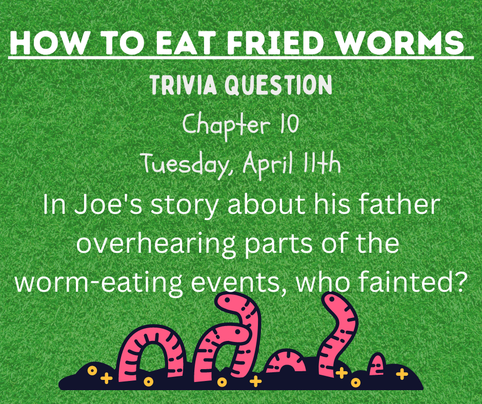 Today's trivia question! Be sure to answer on your answer form and to turn in the completed form on Friday afternoon or Monday morning!