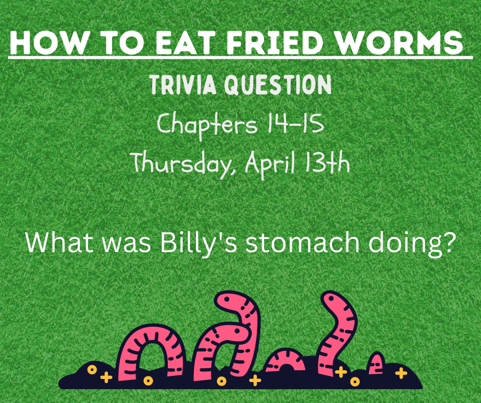 Today's trivia question! Be sure to answer on your answer form and to turn in the completed form on Friday afternoon or Monday morning!