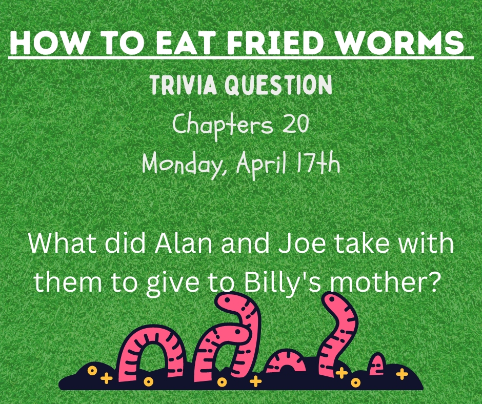 Today's trivia question! Be sure to answer on your answer form and to turn in the completed form on Friday afternoon or Monday morning!