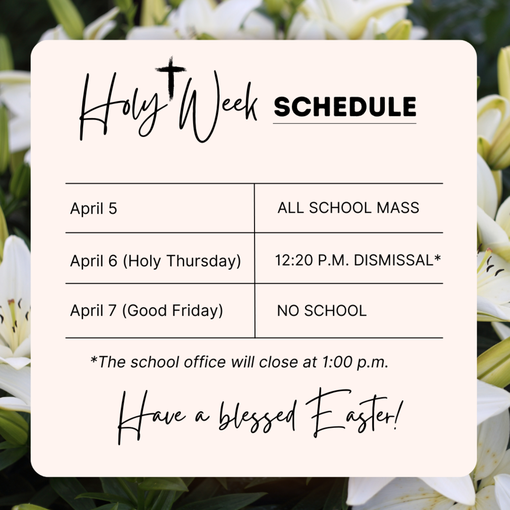 Holy Week Schedule