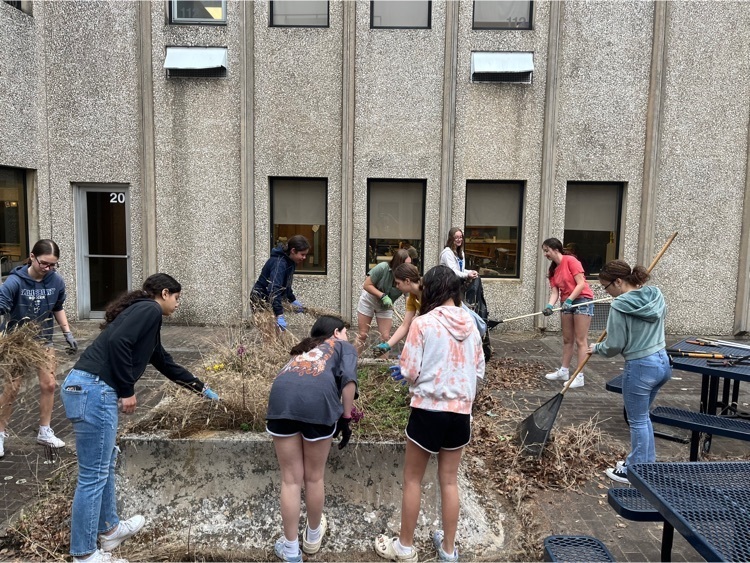 The entire group tacking all the weeds