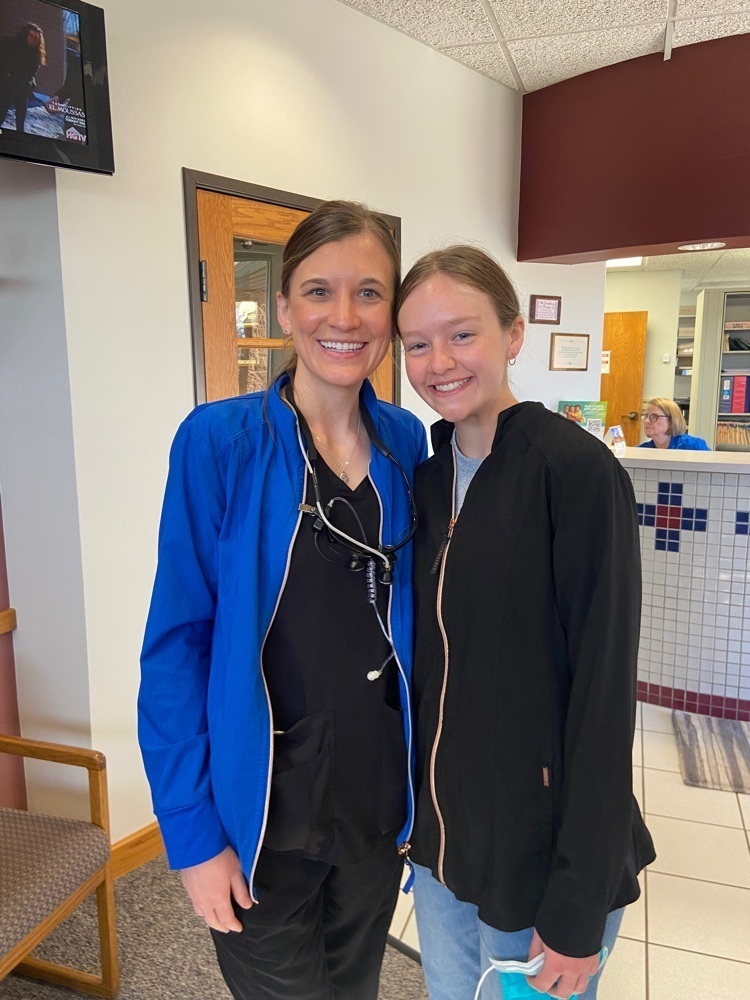 Dental Hygienist Emily at work today with Sara