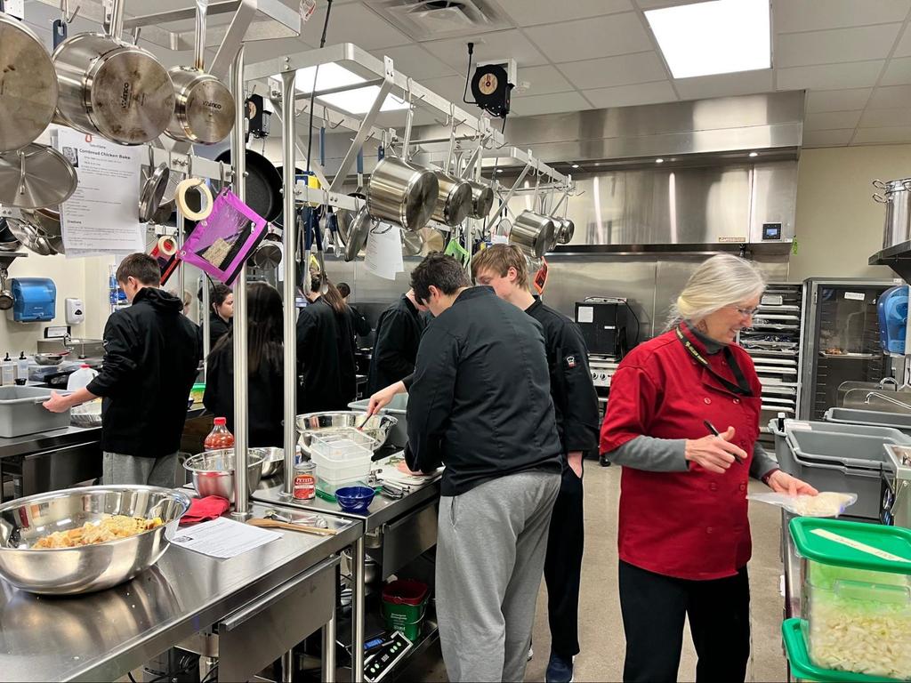 Students preparing freezer meals