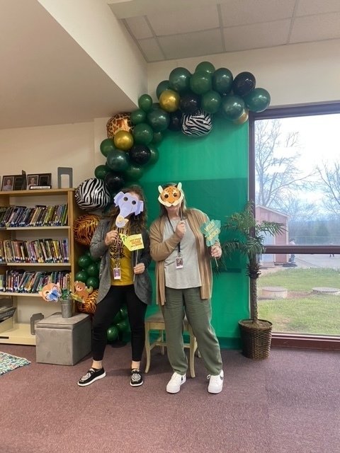 Our librarian, Mrs. Conn and her para, Mrs. Landreth