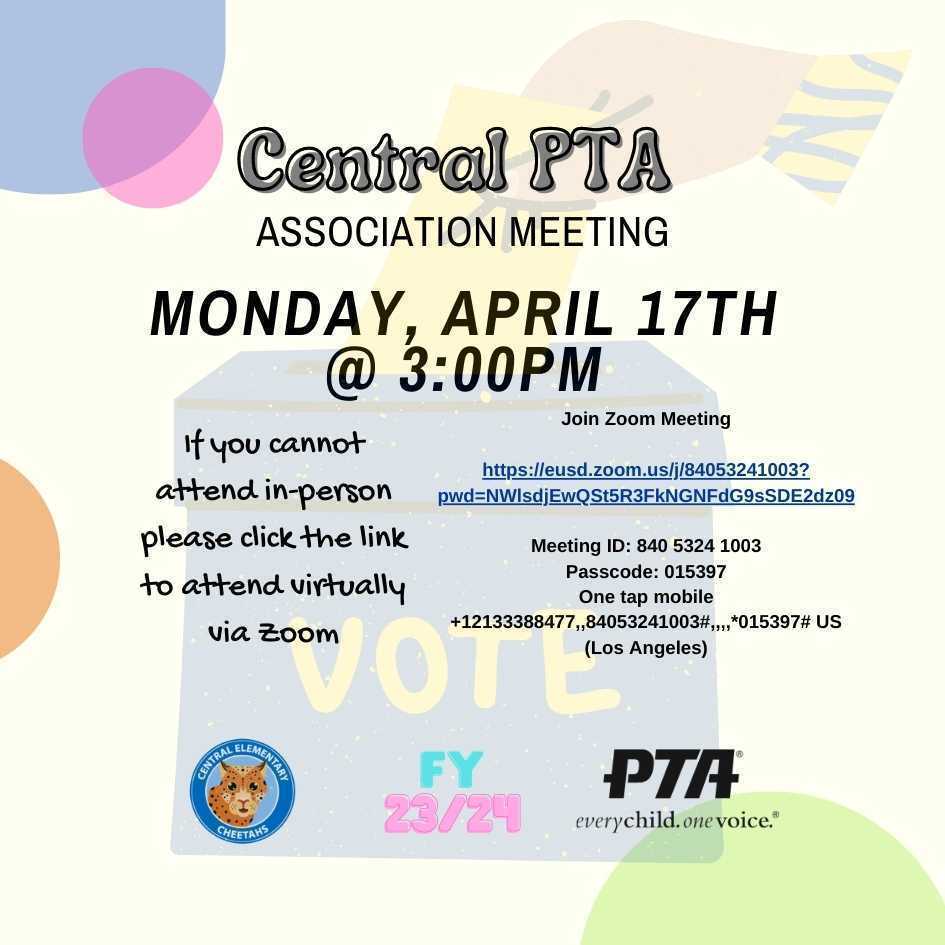 English PTA flier