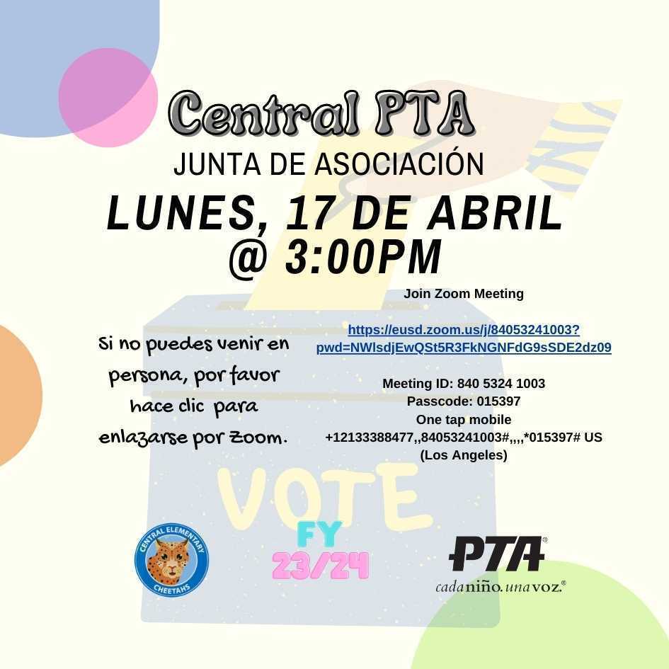 Spanish PTA flier