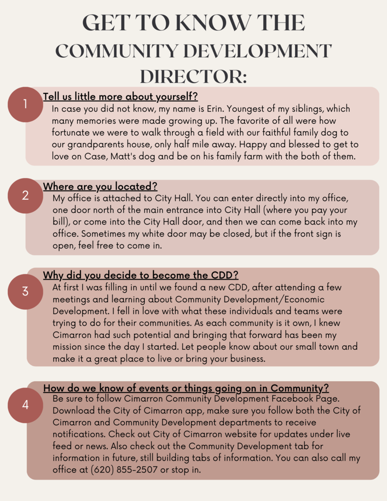 GET TO KNOW COMMUNITY DEVELOPMENT DIRECTOR