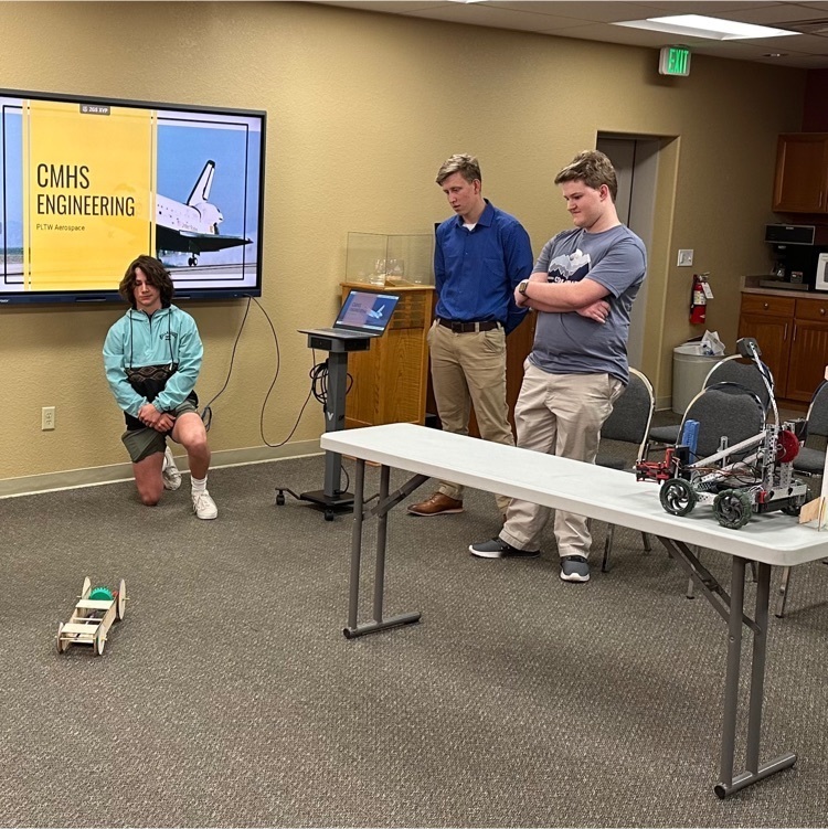 Tonight's BOE work session featured a student spotlight of CMHS engineering seniors, Isaac Eilmes and Nathan Litcap and freshman, Paxton Jones and Cole Caton, from Mr. Scott's class.