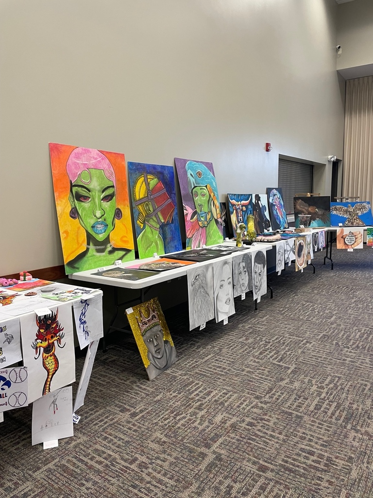 Student artwork displayed