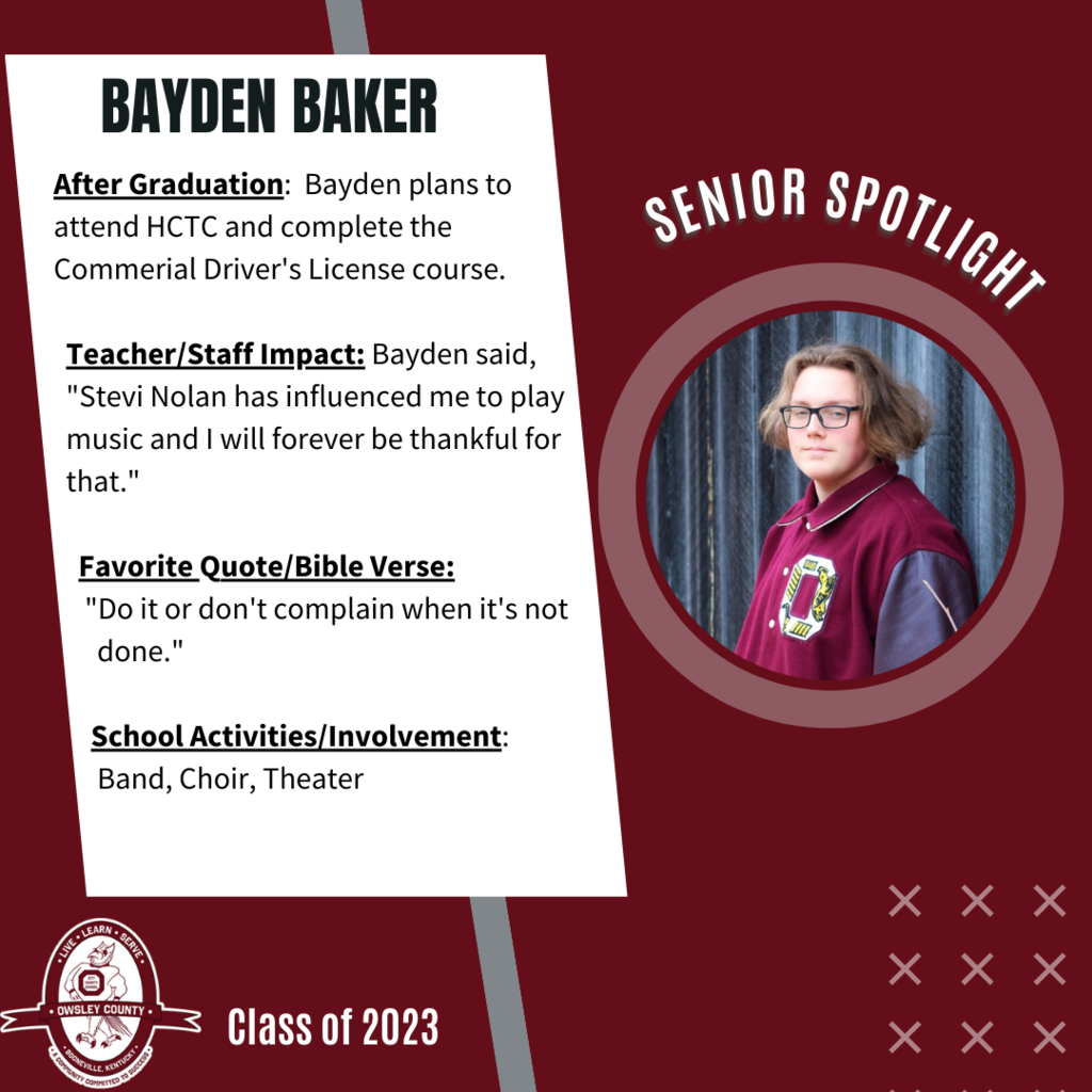 Senior Spotlight-Bayden Baker