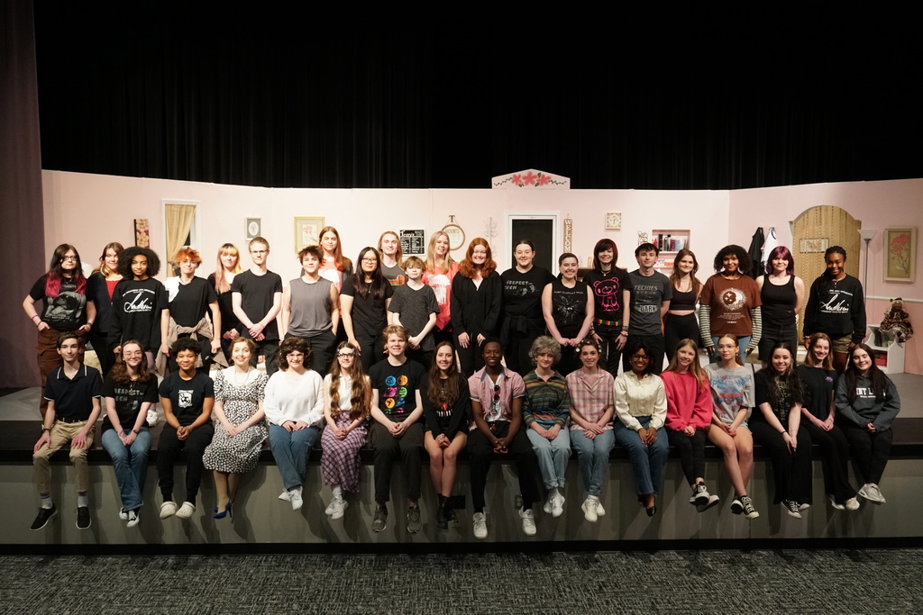 The cast and crew of Steel Magnolias on stage